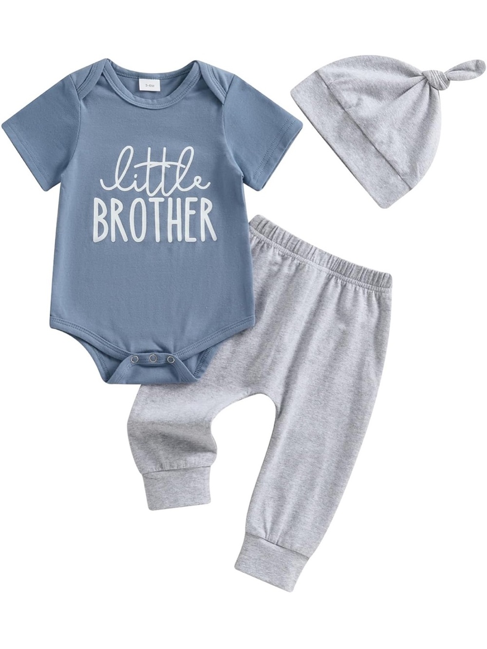 Amazon Little Brother Blue and Gray Baby Matching Set